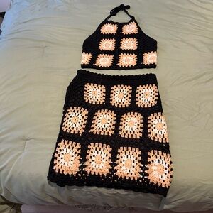 Pink Lily Two Piece Crochet Set